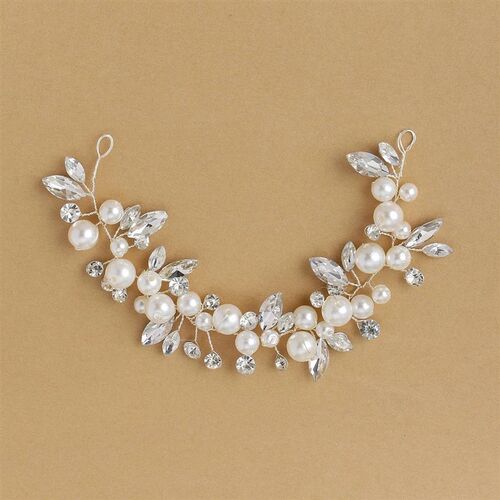 Bride Wedding Headdress Pearl Horse Eye Drill Short Hair Cha