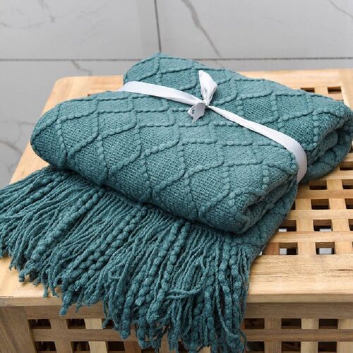 Inya Nordic Knitted Throw Thread Blankets on the Bed Sofa Th