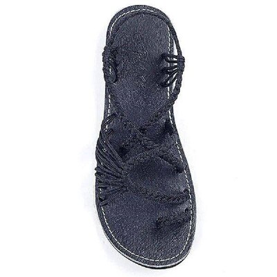 Flat Sandals Comfortable Strappy Braided Sandals Rope