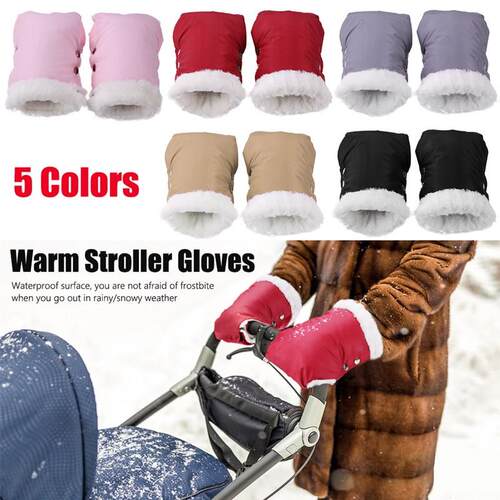 1 Pair Winter Warm Stroller Gloves Waterproof Windproof Baby