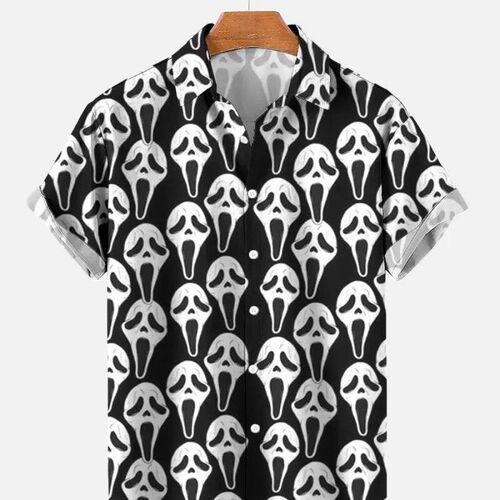 Hawaiian 3D oil painting geometric printing short sleeved to