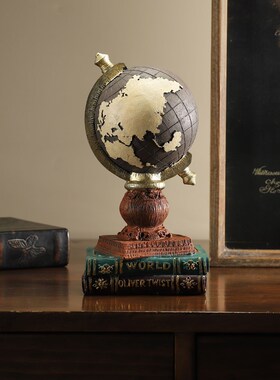 客厅复古怀旧酒柜摆件饰品电视柜装饰办公室地球仪书房摆设工艺品