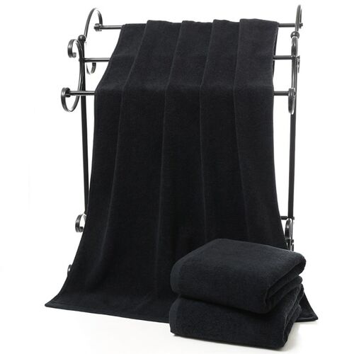 Black Large Bath Towel Cotton Thick Shower Face Towels Home