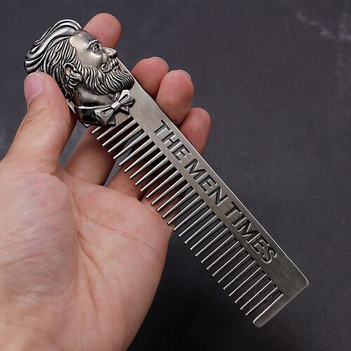 1PC Gentelman Barber Styling Metal Comb Stainless Steel Men