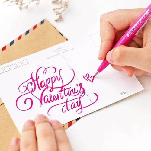 Colored Art Marker Felt Pen Calligraphy Drawing Brush Stroke