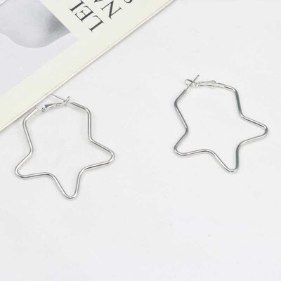 Fashion Metal Five-pointed Star Ear Ring Womens Shape Earri