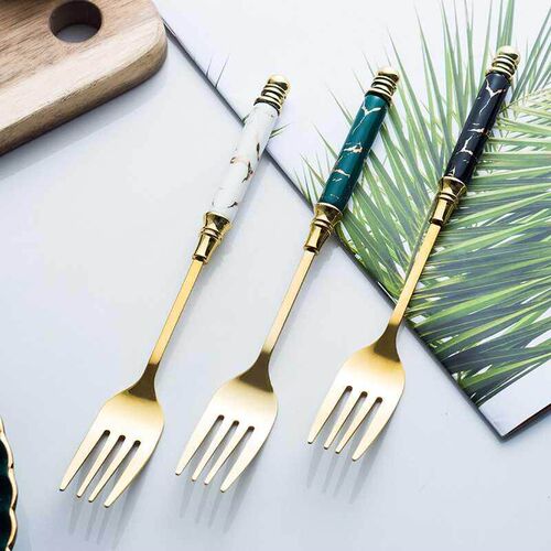 Ceramic Tableware Fork Spoon Knife Set Vintage Cutlery Set