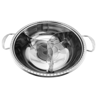 三宫格火锅盆多格分格鸳鸯火锅3格3味家用多味锅电磁炉用三味锅具