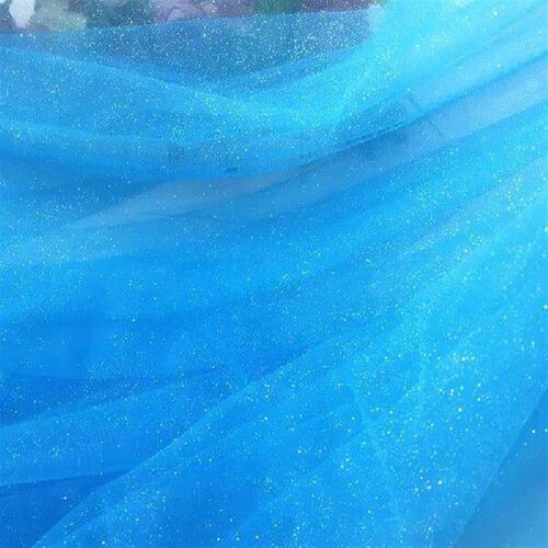 1 Yard Shiny Tulle Fabric Soft Glitter Sequin Hot Silver