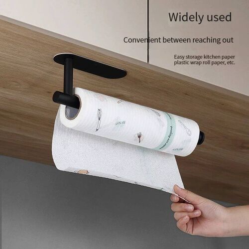 Stainless Steel Silver / Black Paper Towel Wipe Hanging Rack