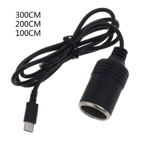 USBC to Car Cigarette-Lighter Cable Converter USB