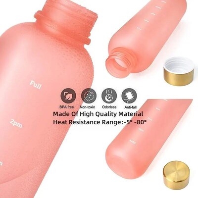 1L Bottle With Time Marker 32 OZ Motivational Reusable Fitne