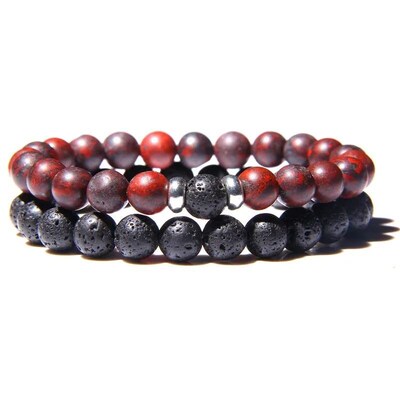 2 p?s/set Casais Distancia Pulseiras do sexo masculino puls