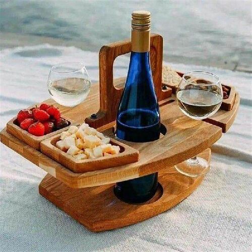 Wooden/bamboo Outdoor Detachable Picnic Table-With Glass