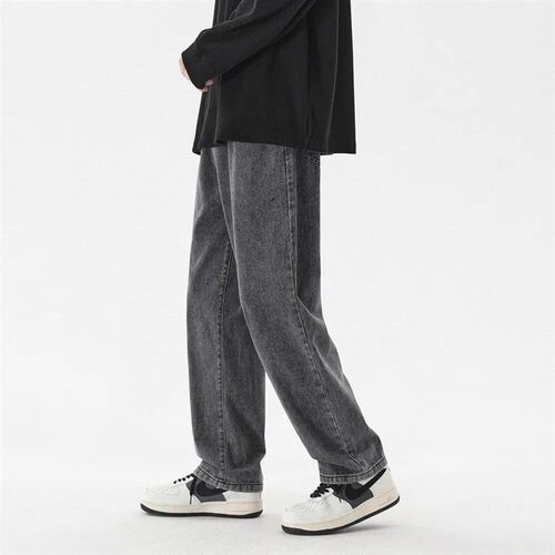 Korean Fashion Mens Casual Ankle-Length Jeans Classic Man
