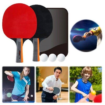 Ping Pong Paddles Table Tennis Paddles 2 Rackets & 3 Balls