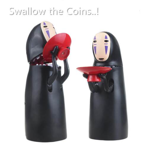 No Face Man Piggy Bank Electric Japanese Faceless Figure Col