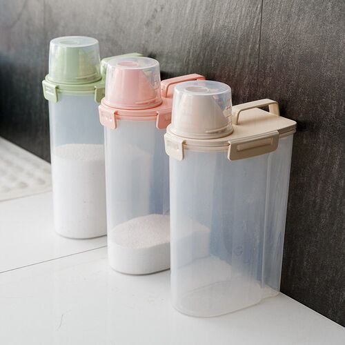 Plastic Rice Bucket Sealed Jar Household Hand-held Grain Sto