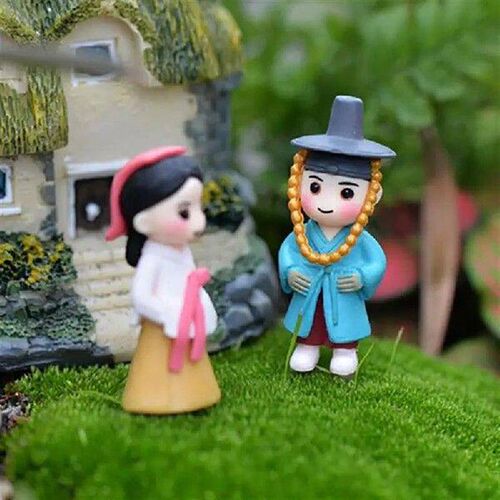4pcs/set Miniature Statue Cute Ancient Couples Garden