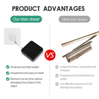 Automatic Sensor Door Closer Punch-free Adjustable Surface D