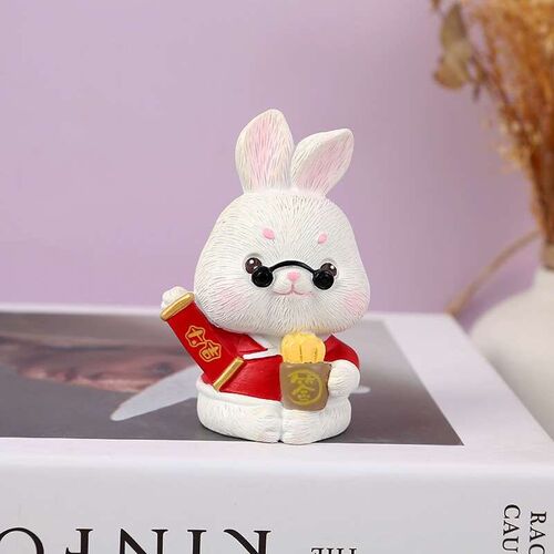Resin Festive Auspicious Rabbit Desktop Ornaments Car Interi