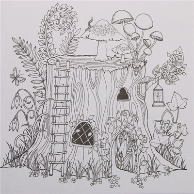 24 Pages Enchanted Forest English Edition Coloring Book for