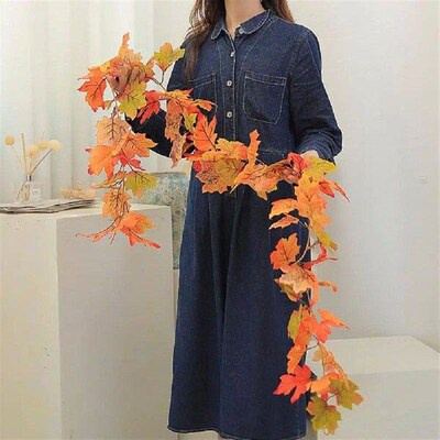 Realistic Maple Leaf Garland Fireplace Mantel Garland