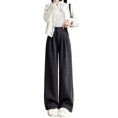 Curry Color Corduroy Wide Leg Pants Childrens 2025 Plus Vel