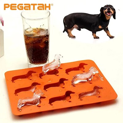 Dachshund Dog Shaped Silicone Ice Cube Mold and Tray for Dri