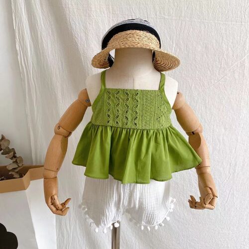 2pc Baby Girls Clothing Set Summer Toddler Girl Cotton Spagh