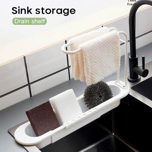 Telescopic Sink Shelf Drainer Rack Kitchen Organizer Soap Sp