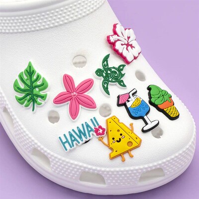 1/30PCS Hawaiian Caual Shoe Charm Decoration,Coconut Flower