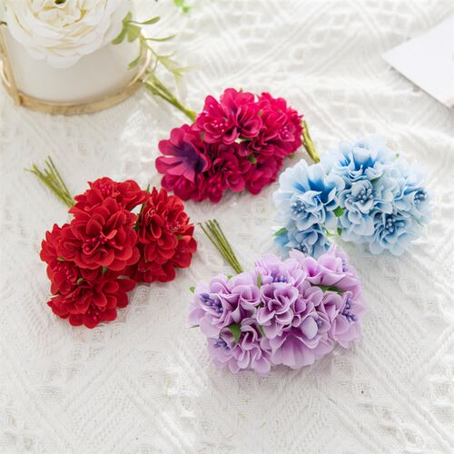18PCS Artificial Flowers Bouquet Stamen Wedding Party Christ