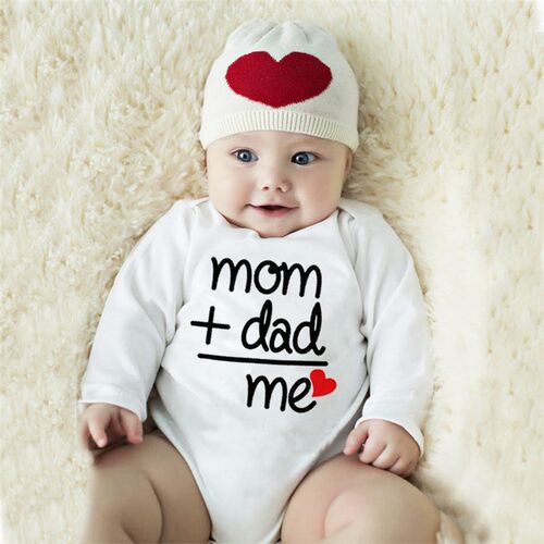 Summer Newborn Infant Baby Clothes I Love Mom & Dad Cute Tod