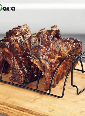 Non-Stick BBQ Rib Rack Stainless Steel Roasting Stand Steak