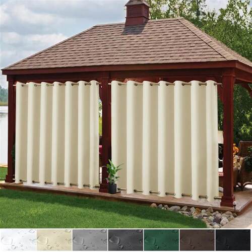 Extra Large Blackout Windproof Outdoor Curtains Eyelets Top