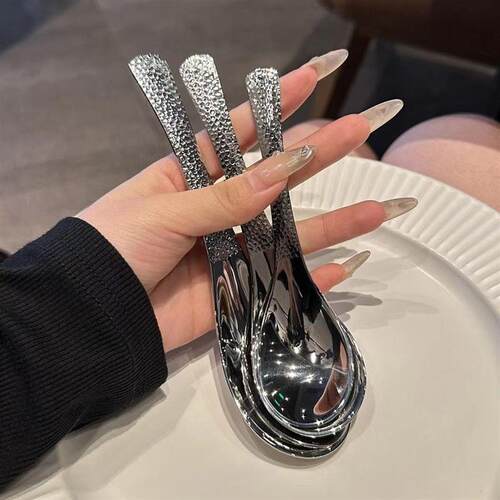 Wholesale stainless steel soup spoons for home use, long-han