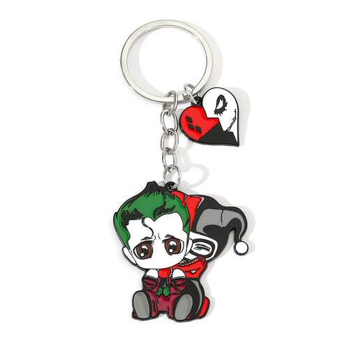 Movie Character Joker Keychain Metal Enamel Badge Fashion Pe