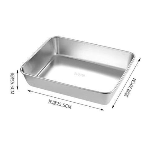 Stainless Steel Tray Rectangular Japanese Style Thickened St