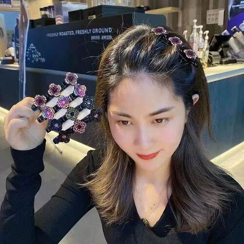 2023 Rhinestones Braided Hair Clips For Girls hairclip with
