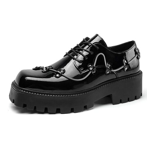 2023 New Black Brogue Shoes Men Classic Platform Oxford Dres
