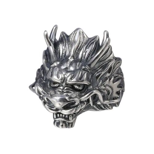 Retro Punk Men Ring Demon Skeleton Hip Hop Rock Locomotive R