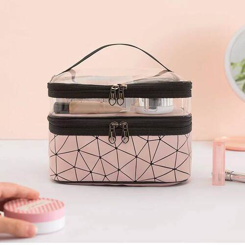 Double portable large capacity makeup bag Korean version Rin
