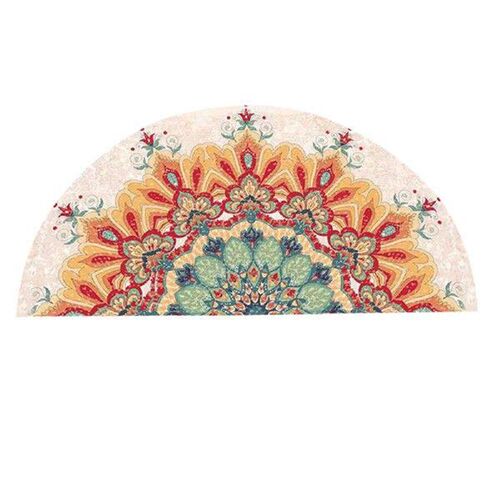 1pc Semi-Circular Door Rug Boho Style Floor Mat Vintage