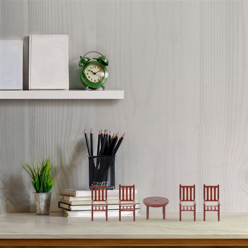 3/4 Sets Mini Table Chair Set Simulation Miniature Dining