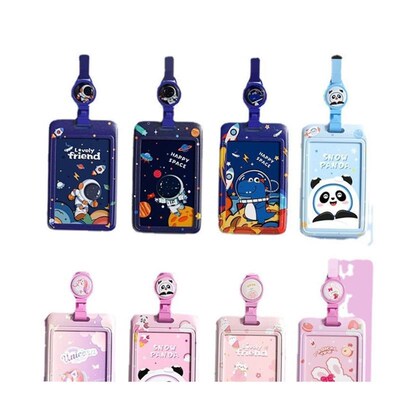 plastic school cardholder with lanyard Id card cover卡套学生