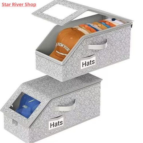 Foldable Zipper Baseball Cap Storage Box Non-woven Dustproof