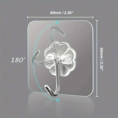 Transparent Self Adhesive Wall Hooks Heavy Duty Multi-Purpos