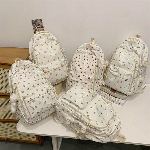 Childrens Floral School Bag Junior High School Girls Elemen