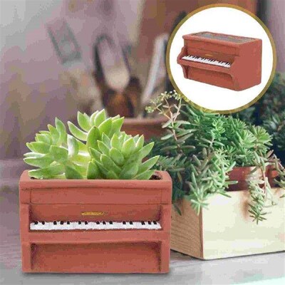 Cement Piano Flower Pot Small Plant Pots Creative Flowerpot